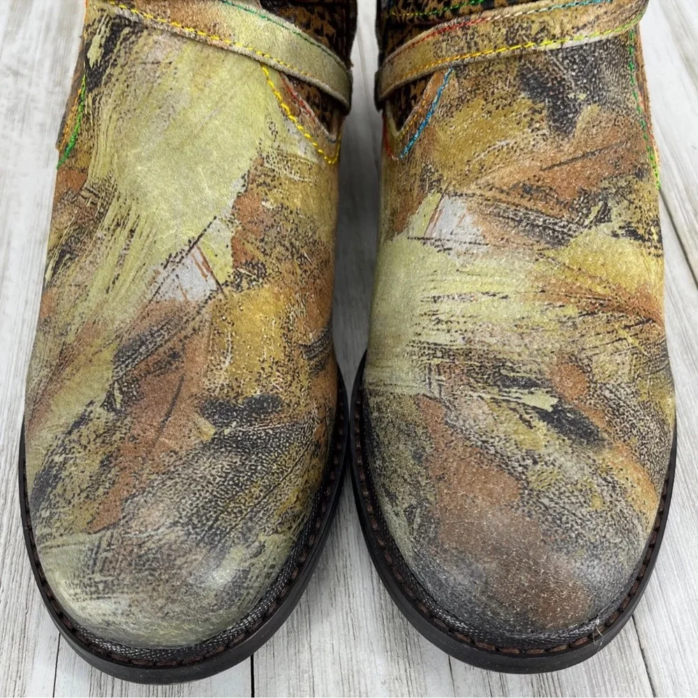 L’Artiste Hand Painted Leather Ankle Boots Size 6.5 - Picture 3 of 11